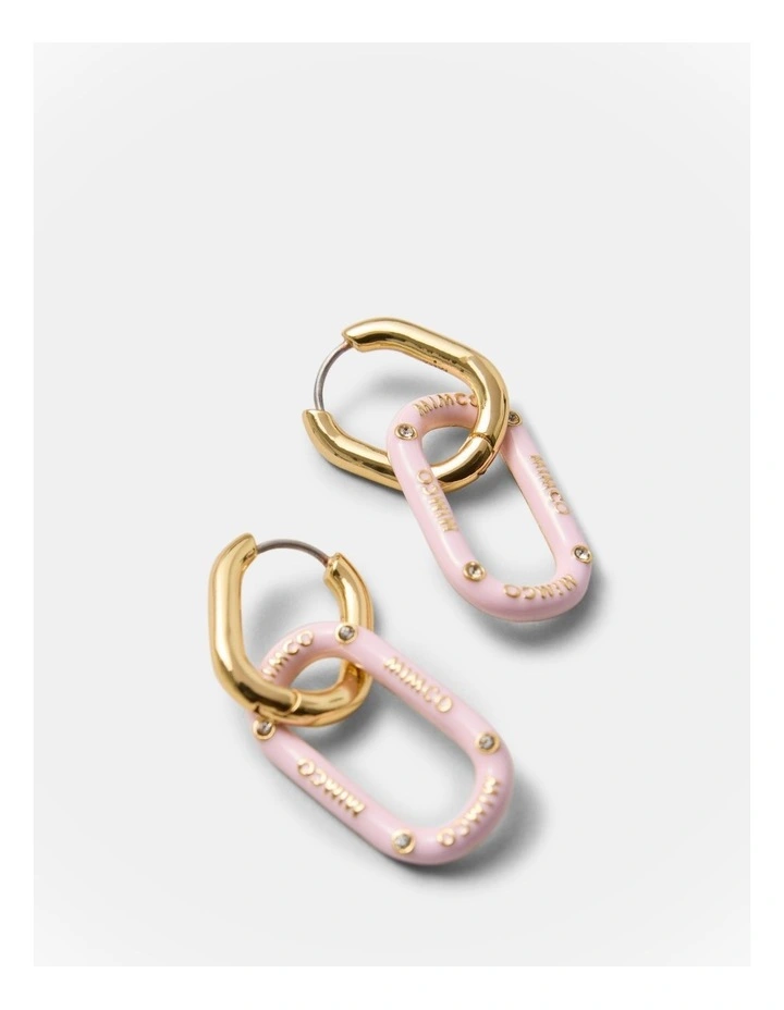 Linked Up Huggie Earrings in Pink Salt image 3