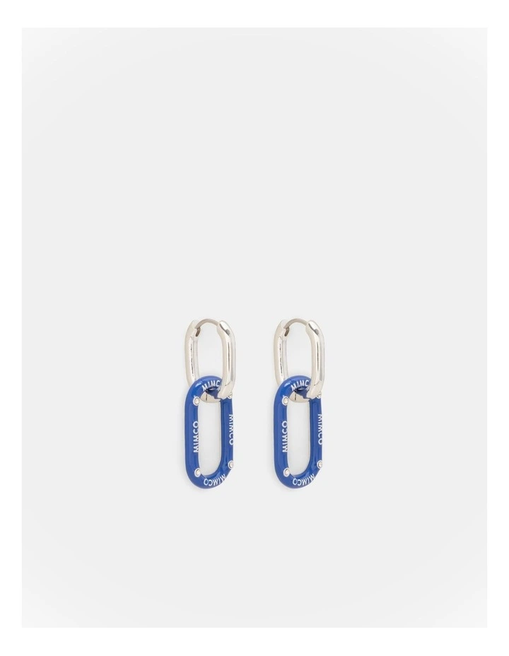 Linked Up Huggie Earrings in Cobalt image 1