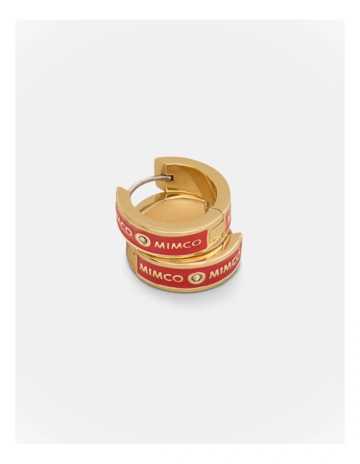 Enamour Huggie Earrings in Chilli Red image 3