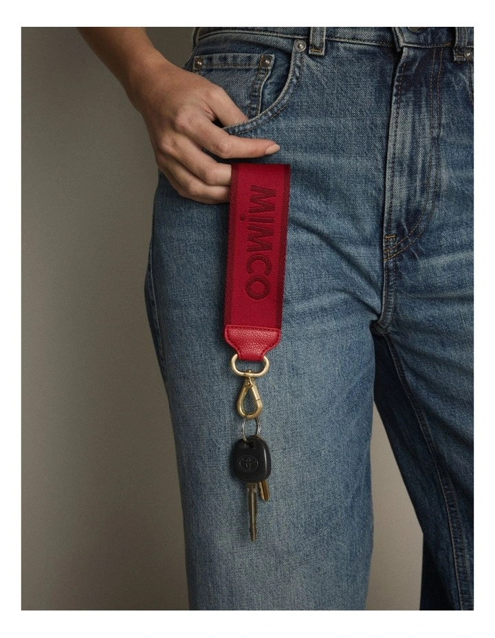 Stripe Webbing Wrist Strap in Red image 2