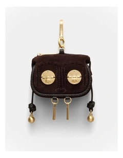 Turnlock Mini Bag Charm in Chocolate