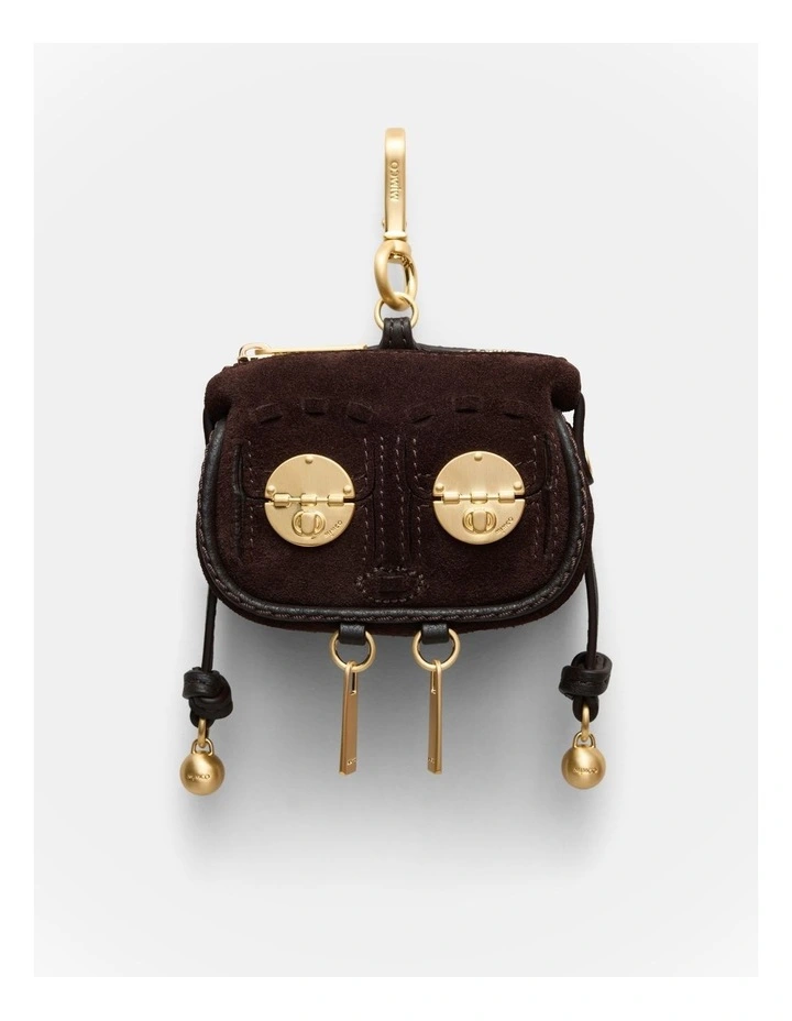 Turnlock Mini Bag Charm in Chocolate image 1