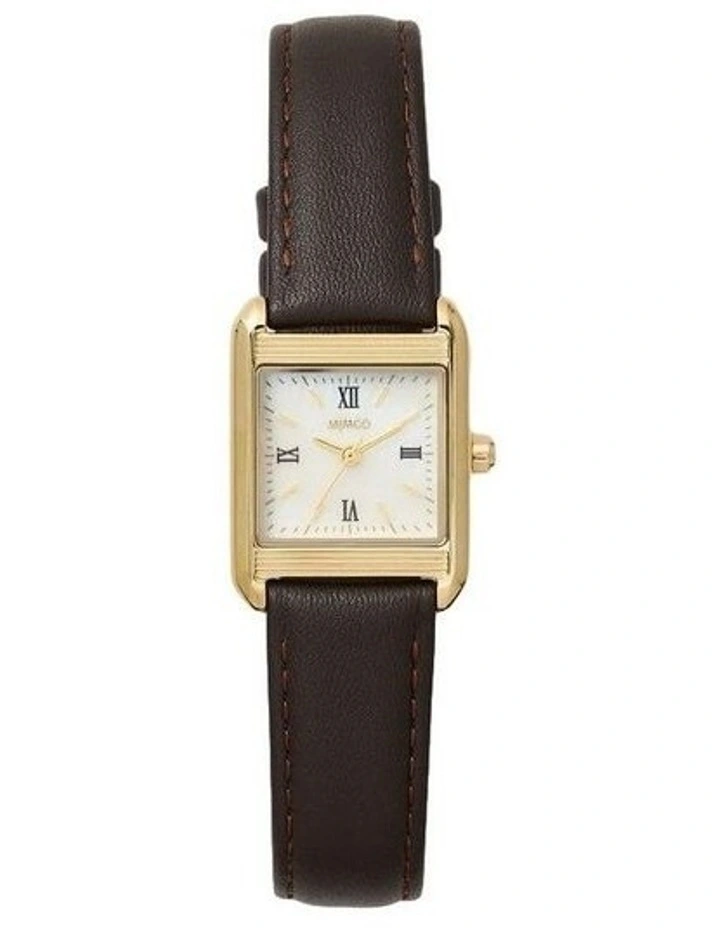 Vintage Era Leather Watch Watch in Chocolate image 1