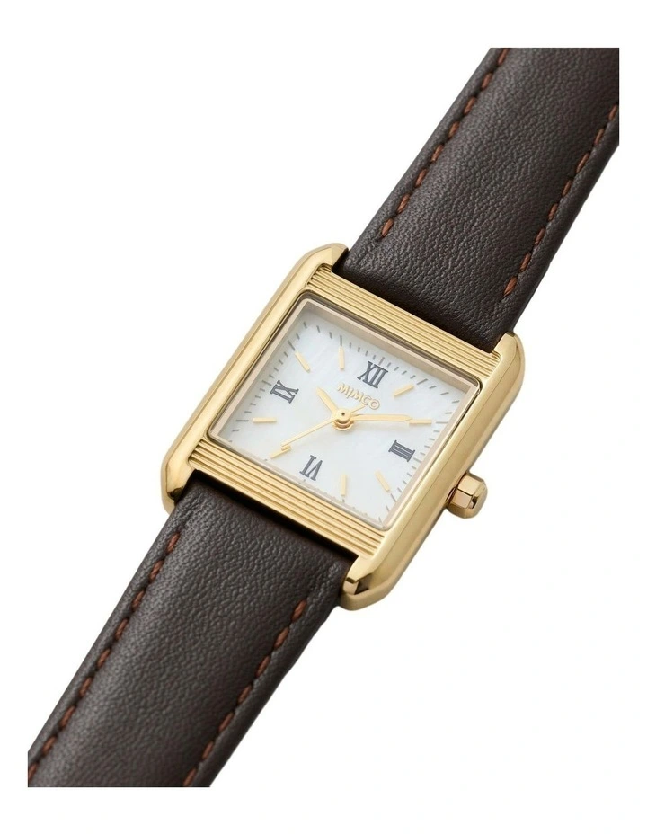 Vintage Era Leather Watch Watch in Chocolate image 3