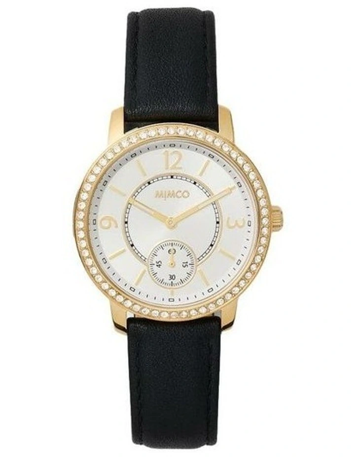 Momentum Leather Watch Watch in Black image 1