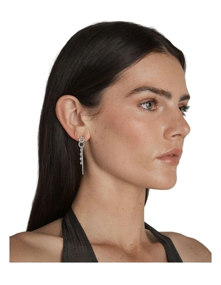 Lumi Drop Earrings Ear  in Silver image 2