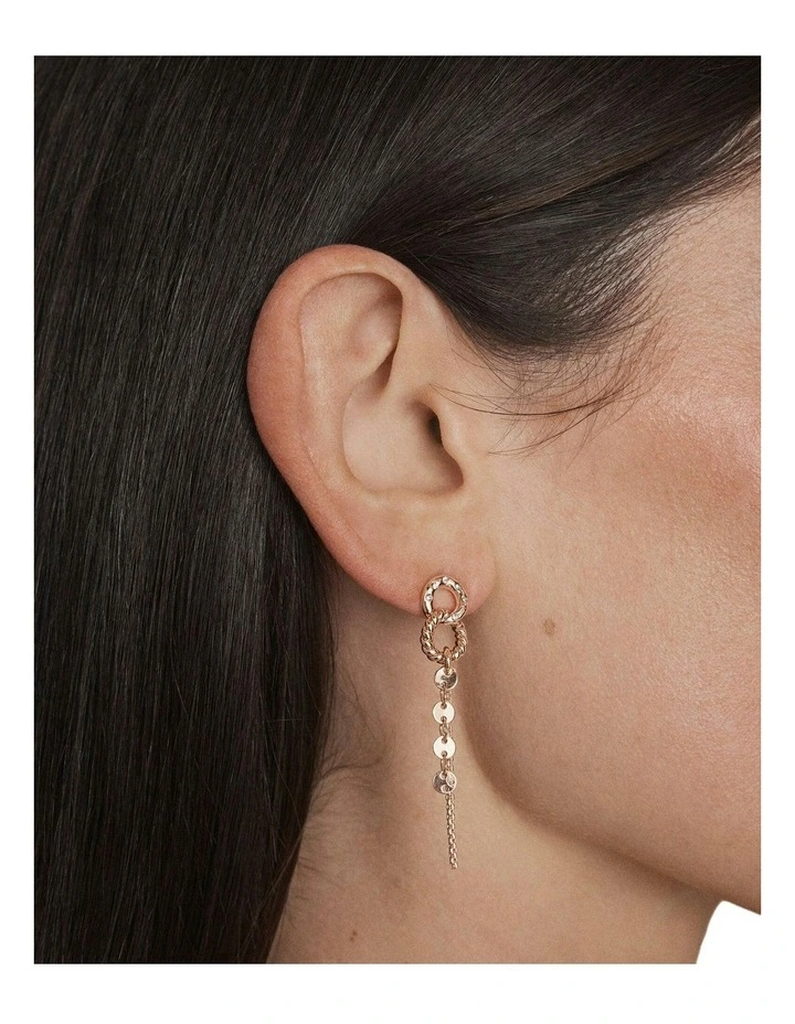 Lumi Drop Earrings Ear  in Rose Gold image 4