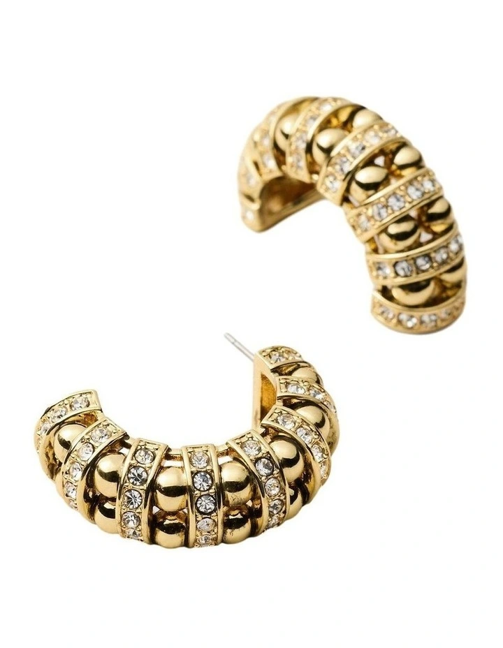 Sun Drift Hoop Earrings Ear  in Gold image 3