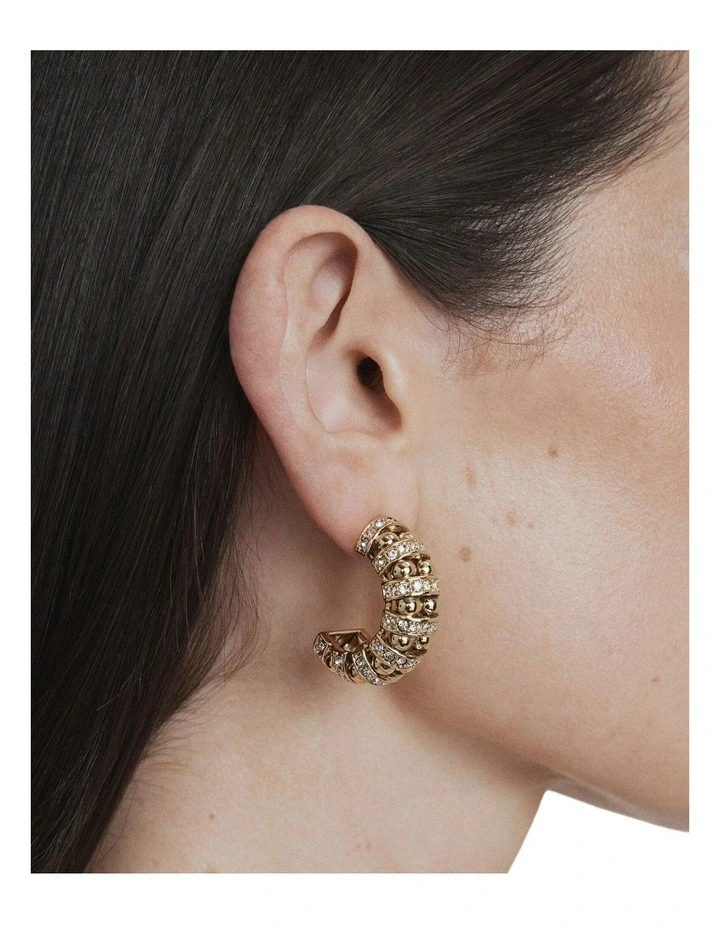 Sun Drift Hoop Earrings Ear  in Gold image 5
