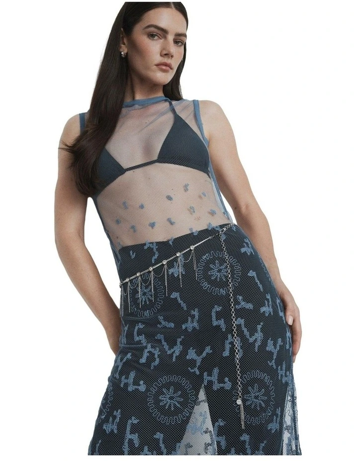 Sway Tassel Belt Neck in Silver image 2