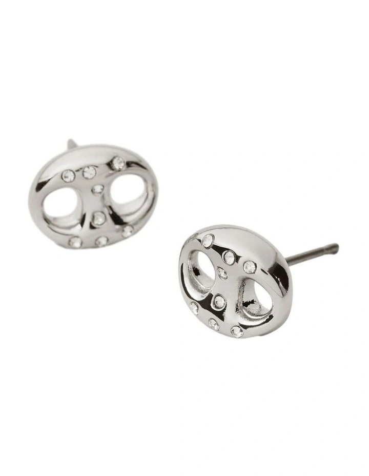 Marina Stud Earrings Ear in Silver image 3