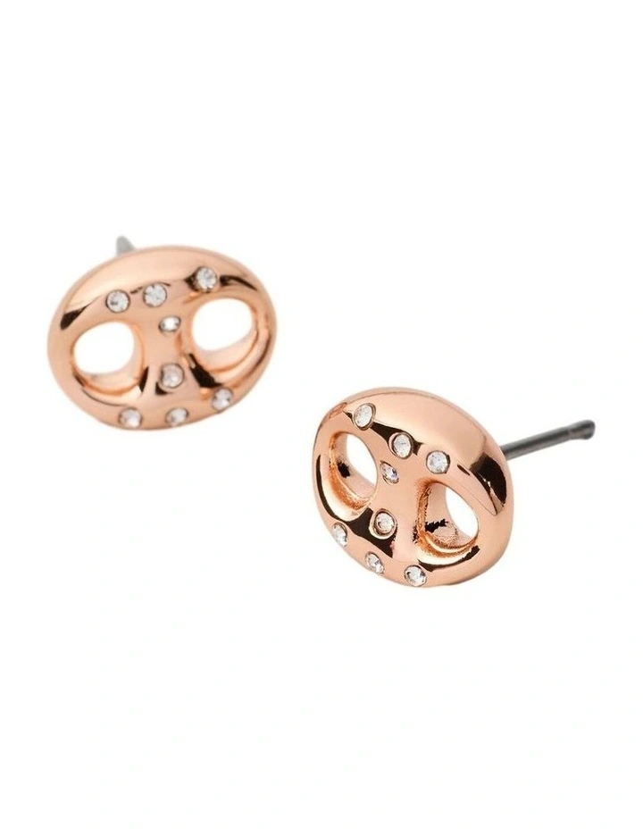 Marina Stud Earrings Ear in Rose Gold image 2