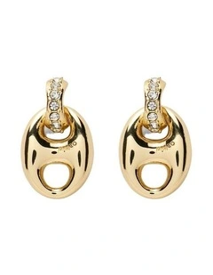 Marina Link Stud Earrings Ear  in Gold
