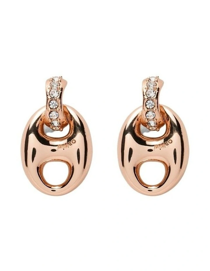 Marina Link Stud Earrings Ear  in Rose Gold image 1