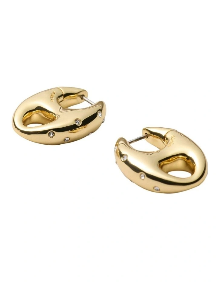 Marina Huggie Earrings Ear  in Gold image 3