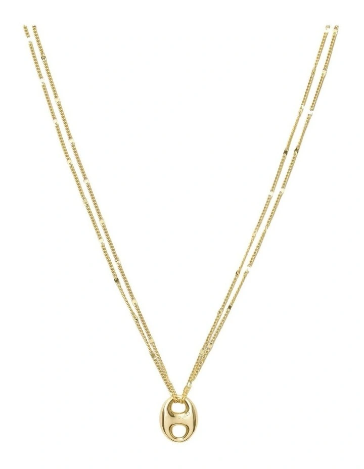 Marina Link Pendant Necklace Neck in Gold image 1
