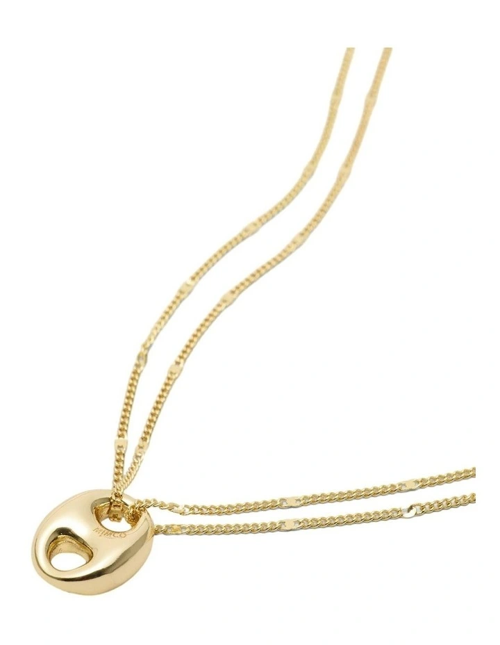 Marina Link Pendant Necklace Neck in Gold image 2