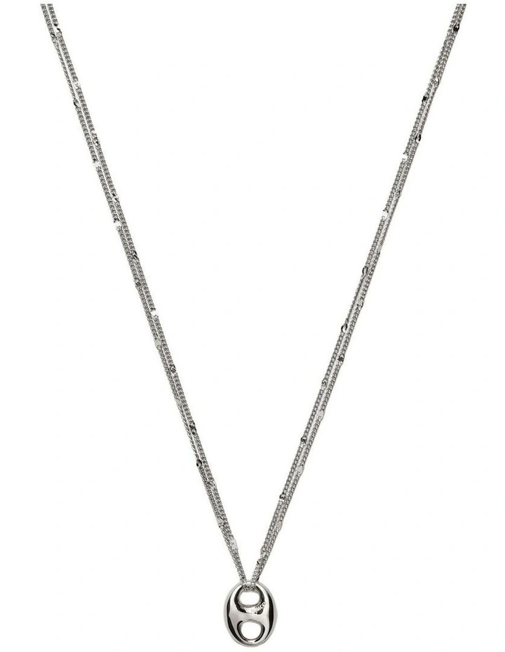 Marina Link Pendant Necklace Neck in Silver image 1