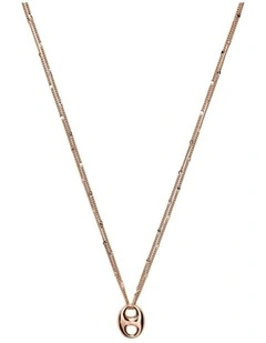 Marina Link Pendant Necklace Neck in Rose Gold