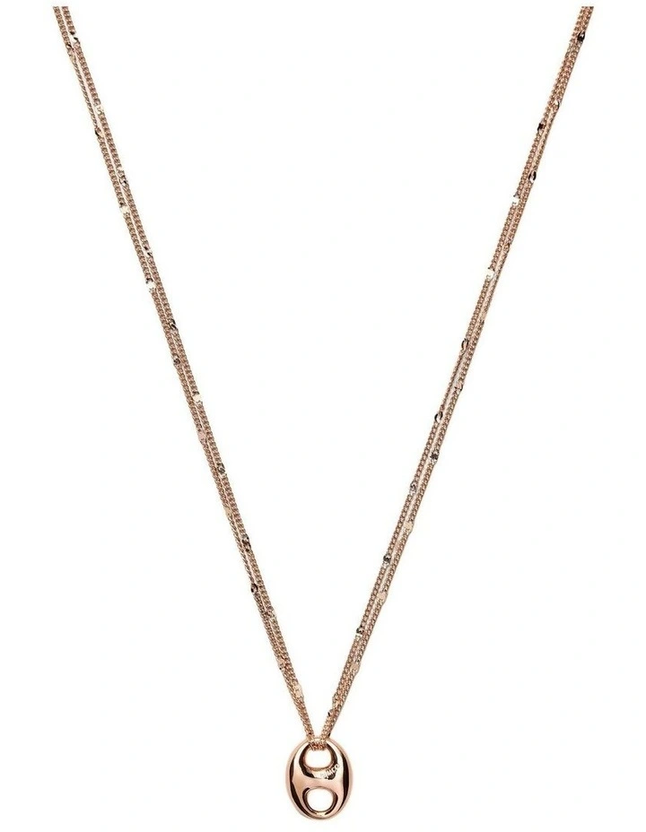 Marina Link Pendant Necklace Neck in Rose Gold image 1
