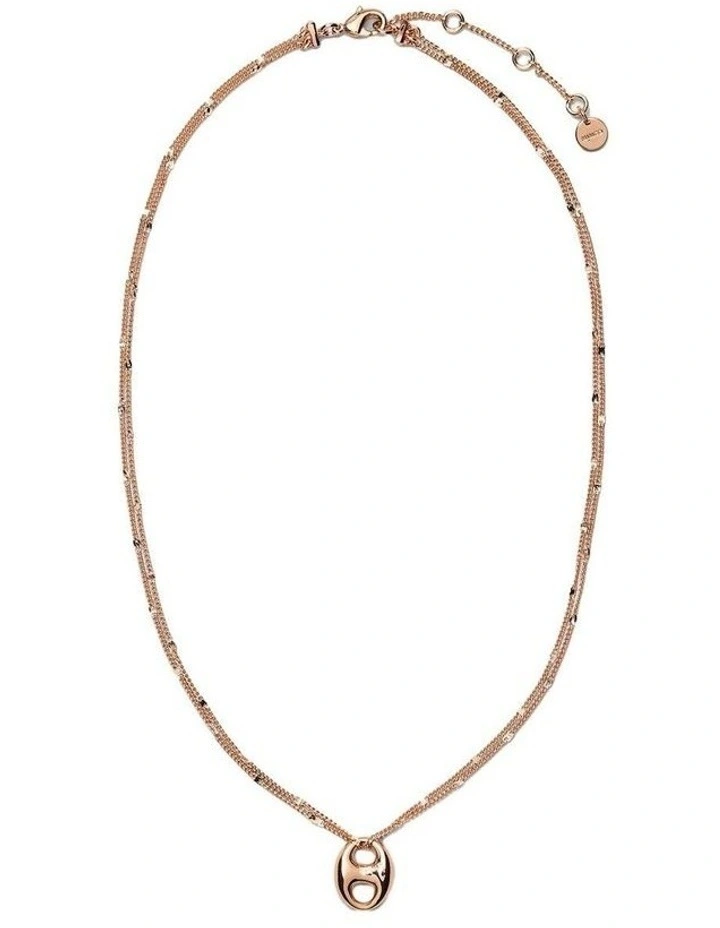Marina Link Pendant Necklace Neck in Rose Gold image 3