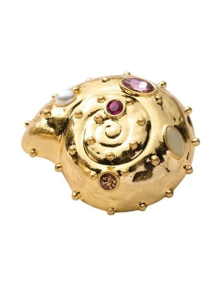 Nautilus Statement Stud Earrings Ear  in Gold image 2