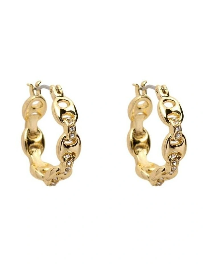 Marina Mini Hoop Earrings Ear in Gold image 1
