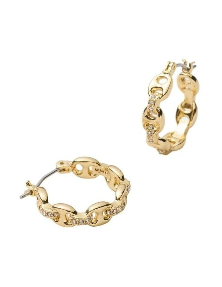 Marina Mini Hoop Earrings Ear in Gold image 3