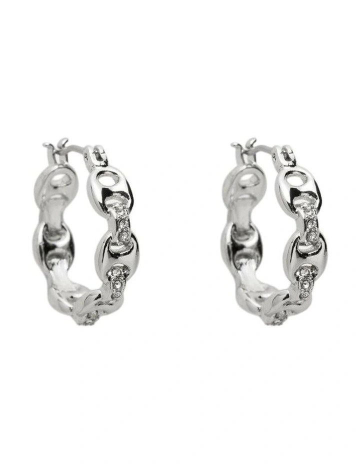 Marina Mini Hoop Earrings Ear in Silver image 1