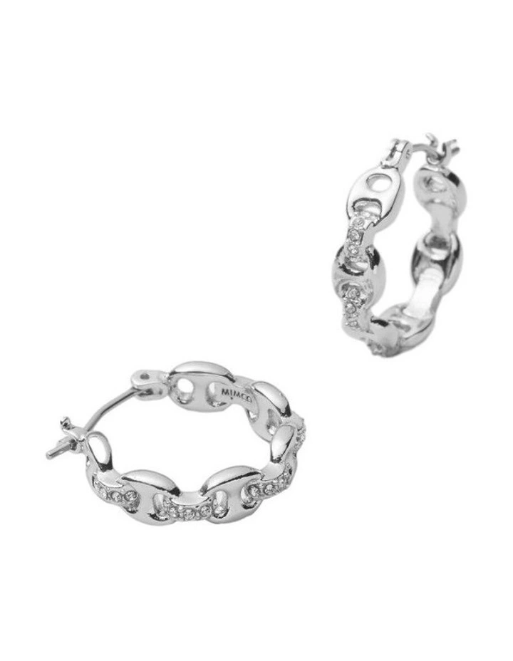 Marina Mini Hoop Earrings Ear in Silver image 3