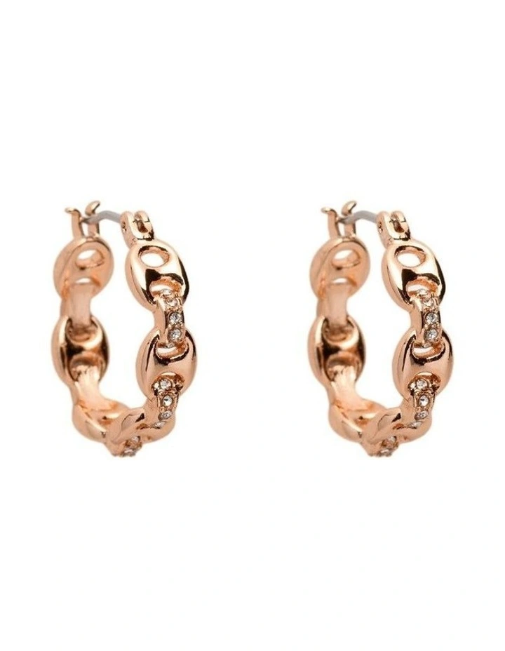 Marina Mini Hoop Earrings Ear in Rose Gold image 1