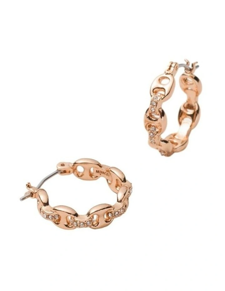Marina Mini Hoop Earrings Ear in Rose Gold image 3