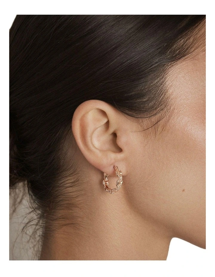 Marina Mini Hoop Earrings Ear in Rose Gold image 4