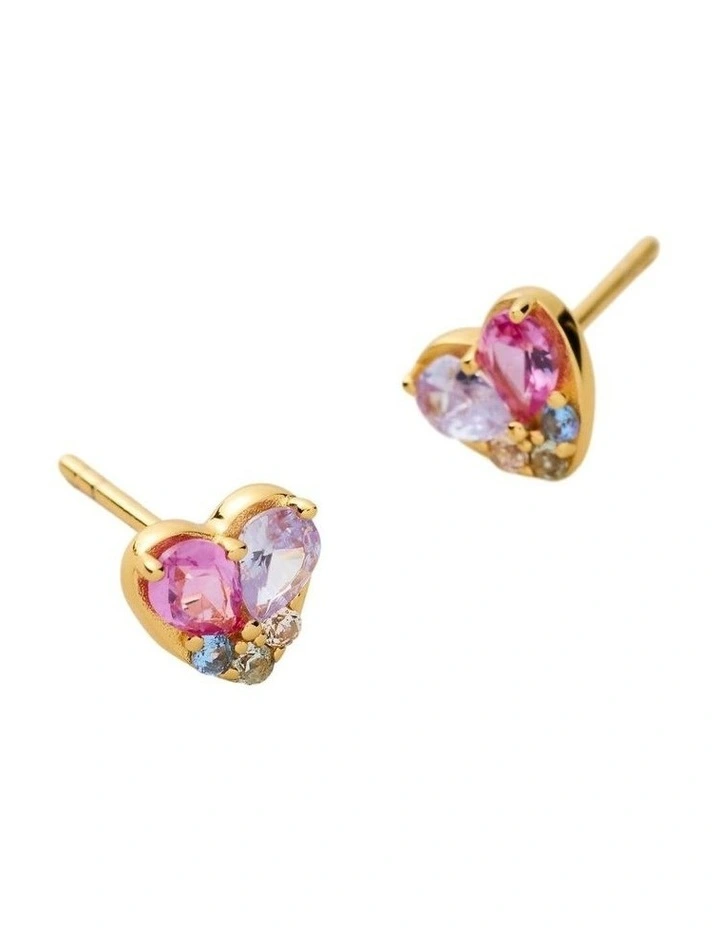 Esme 925 Sterling Silver Stud Earrings Ear  in Multicolour image 3