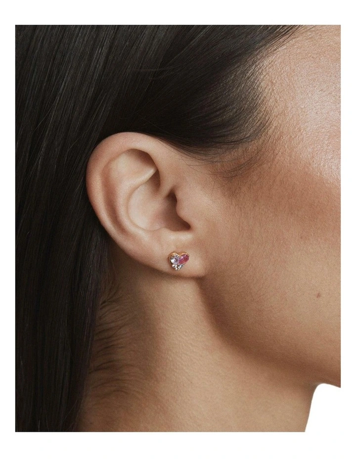 Esme 925 Sterling Silver Stud Earrings Ear  in Multicolour image 4
