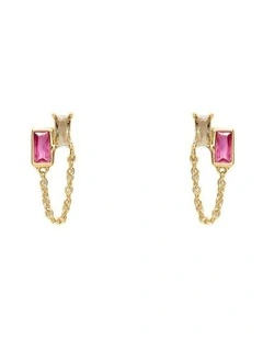 Emerge Chain 925 Sterling Silver Stud Earrings Ear  in Multicolour