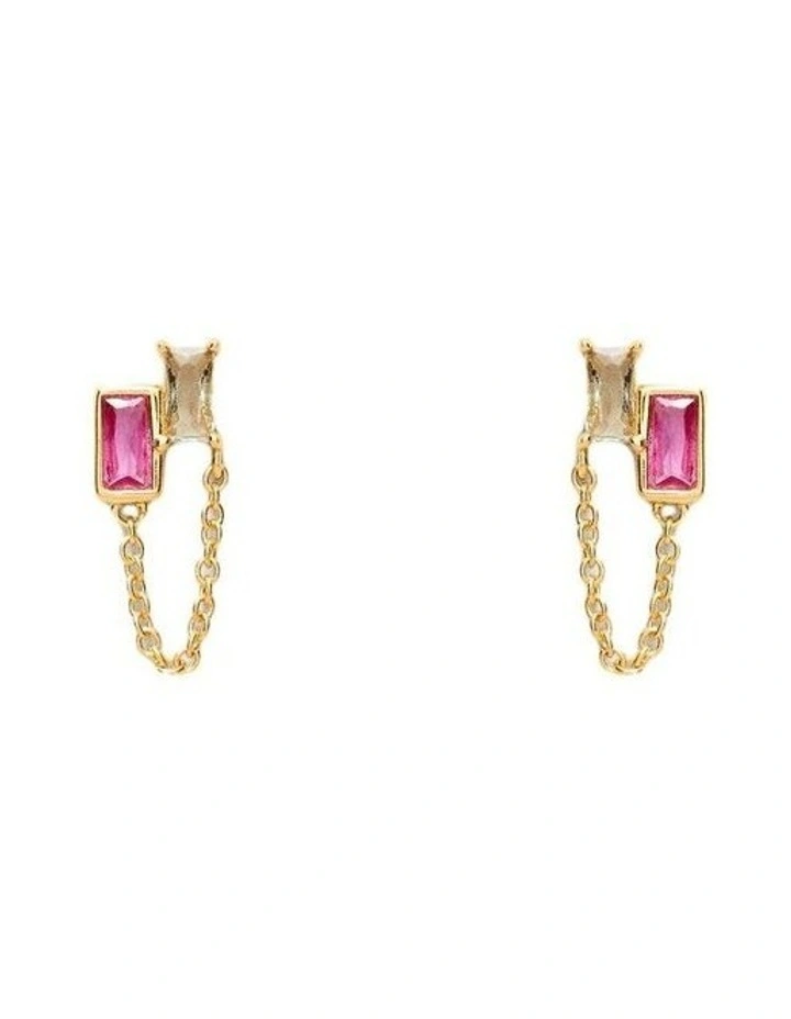 Emerge Chain 925 Sterling Silver Stud Earrings Ear  in Multicolour image 1