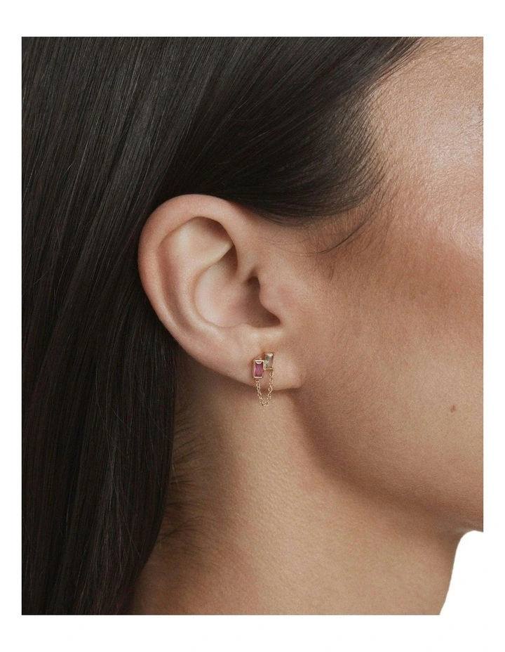 Emerge Chain 925 Sterling Silver Stud Earrings Ear  in Multicolour image 4