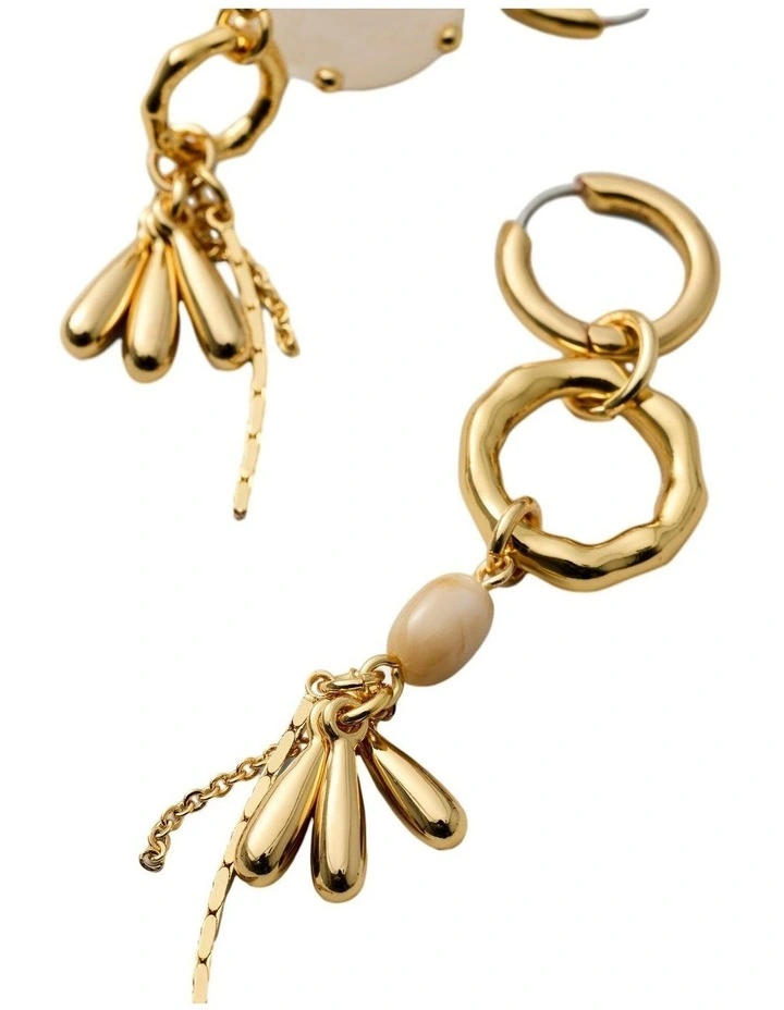 Oleander Link Earrings Ear  in Off White image 3
