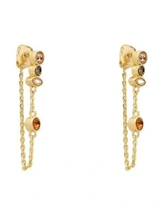 Refina Drop Earrings Ear in Caramel