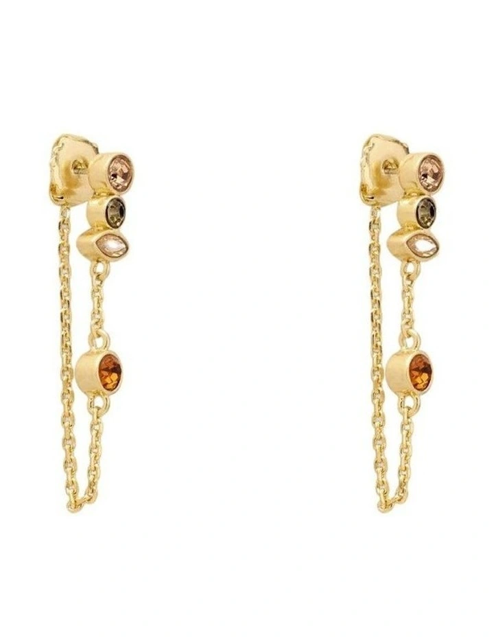 Refina Drop Earrings Ear in Caramel image 1