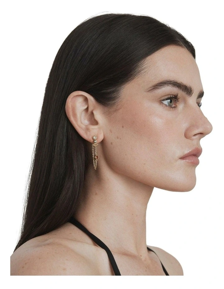 Refina Drop Earrings Ear in Caramel image 2