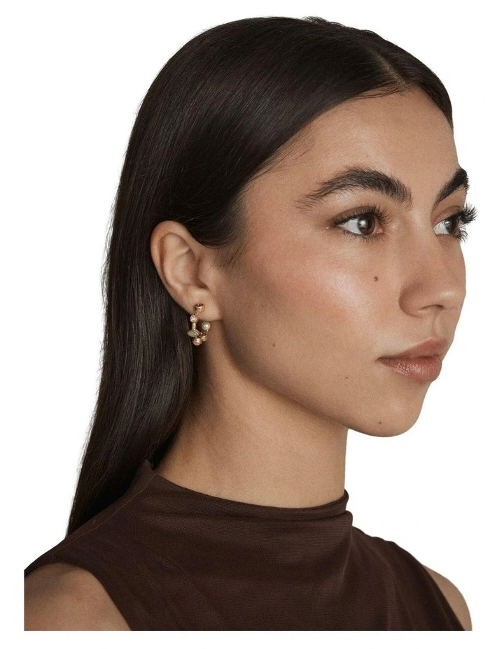 Refina Small Hoop Earrings Ear  in Multicolour image 2