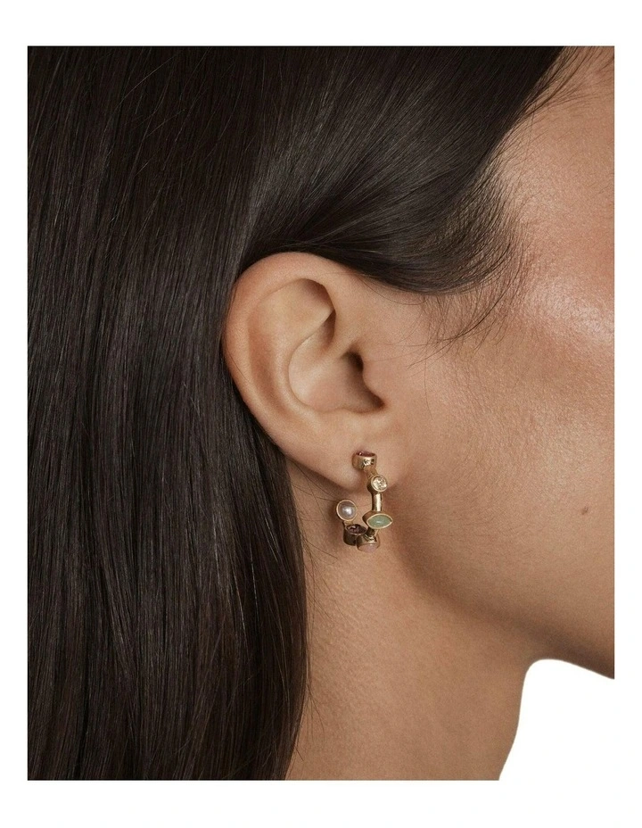 Refina Small Hoop Earrings Ear  in Multicolour image 4