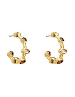 Refina Small Hoop Earrings Ear  in Caramel