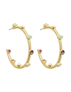 Refina Large Hoop Earrings Ear  in Multicolour