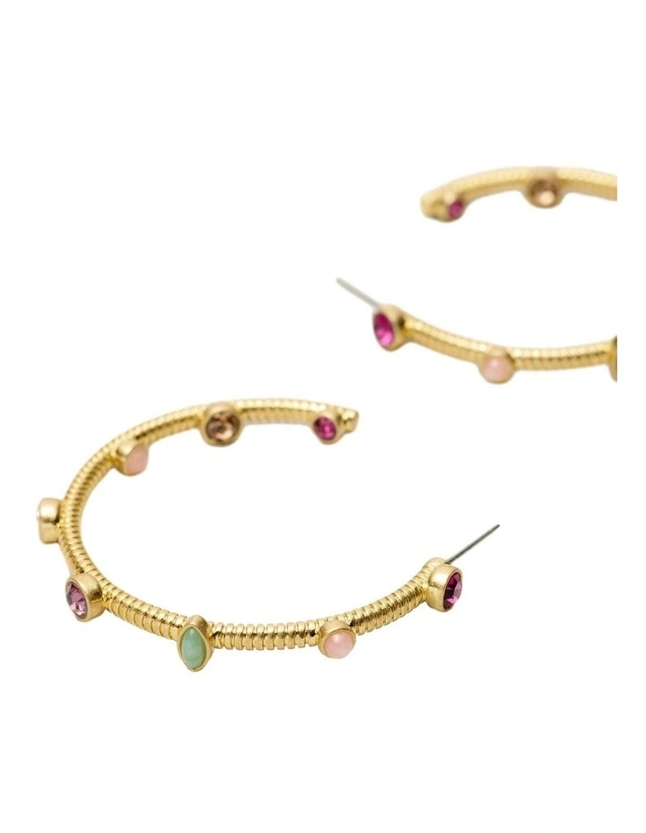 Refina Large Hoop Earrings Ear  in Multicolour image 3