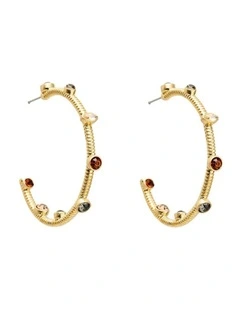 Refina Large Hoop Earrings Ear  in Caramel