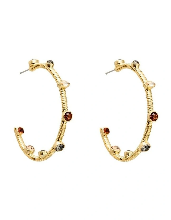 Refina Large Hoop Earrings Ear  in Caramel image 1