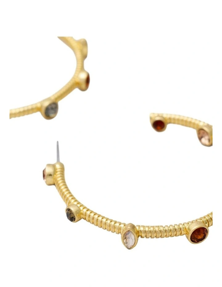 Refina Large Hoop Earrings Ear  in Caramel image 2